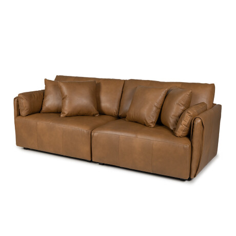 Sofa Torino - Cuero Básico - 3 cuerpos 1016 (Nozes)