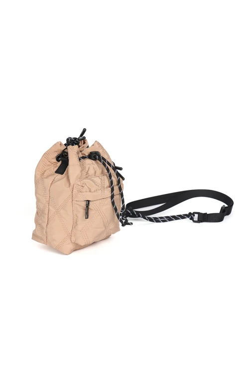 Bandolera Puffer capitoneada Beige