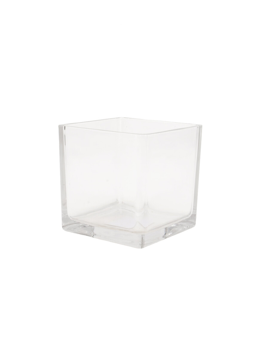 FLORERO CUADRADO DE VIDRIO - TRANSPARENTE 