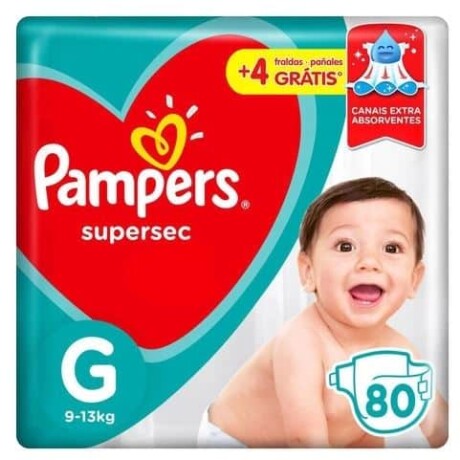 Pañales Pampers Super Sec G X 80 Pañales Pampers Super Sec G X 80