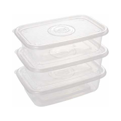 Pack x 3 Recipientes Rectangulares POP 1.2 L BLANCO