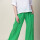 Pantalón lino rayas Verde
