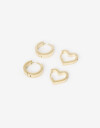 Aros Argollas Set Metal Set De Argollas De Acero - Dorado