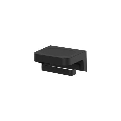 Porta rollo papel higiénico con adhesivo Negro