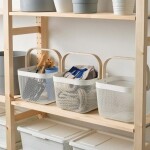 CESTO 24X24X28CM C/ASAS BEIGE CESTO 24X24X28CM C/ASAS BEIGE