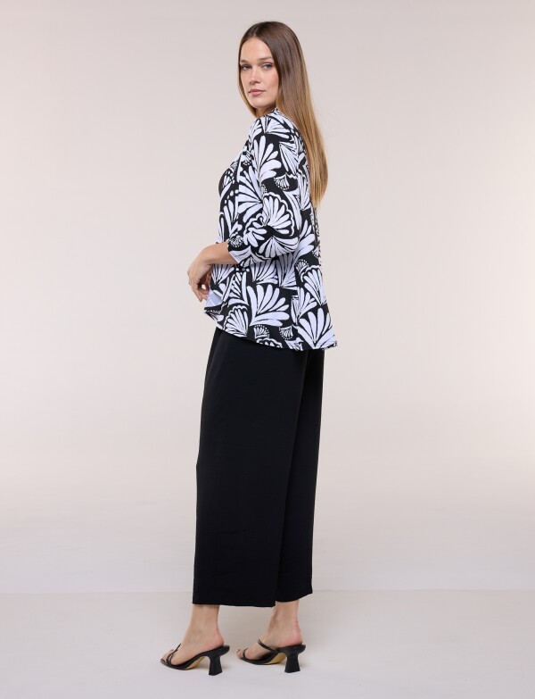 Cardigan Print BLANCO/NEGRO
