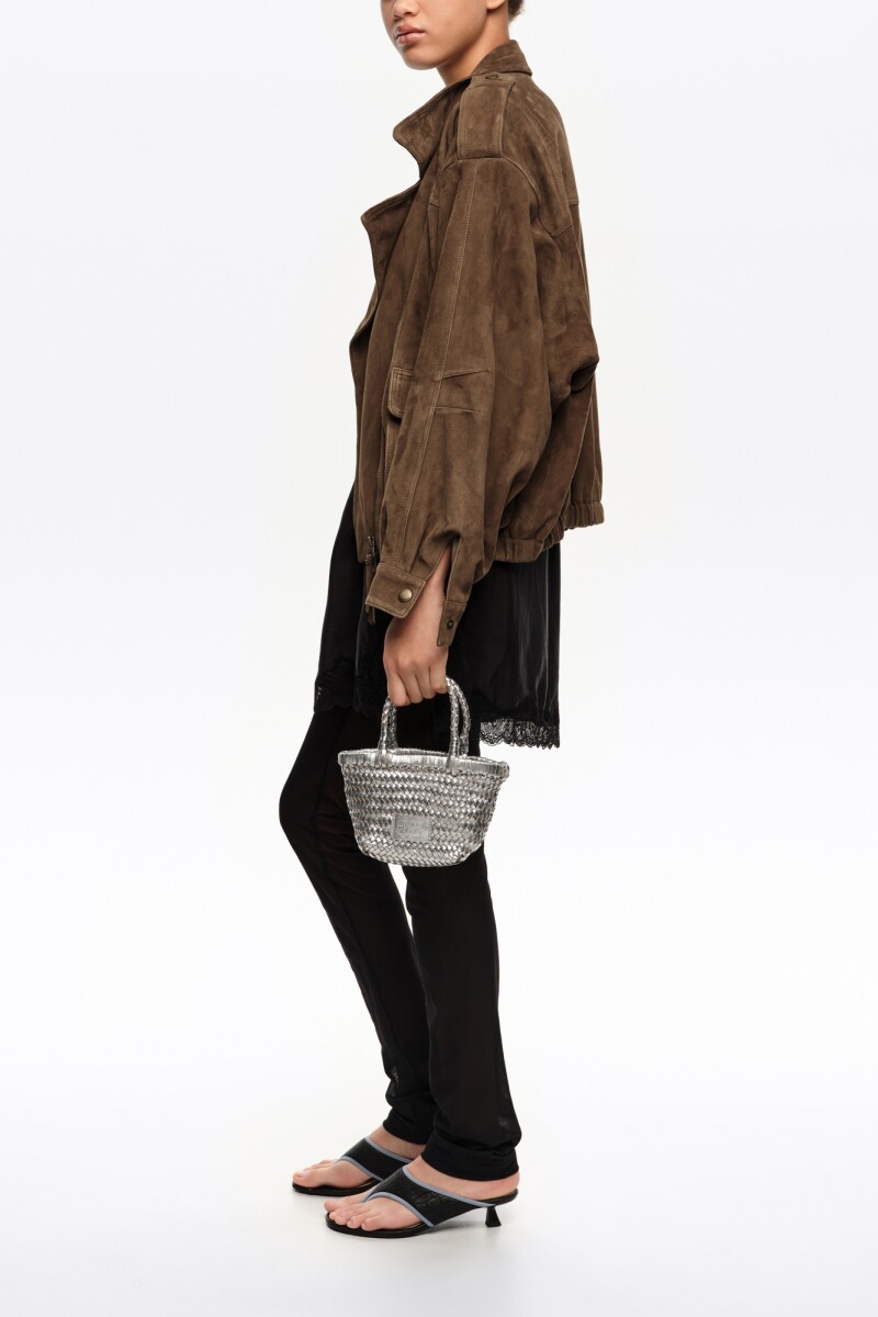 BOLSO MINI TRENZADA Plata