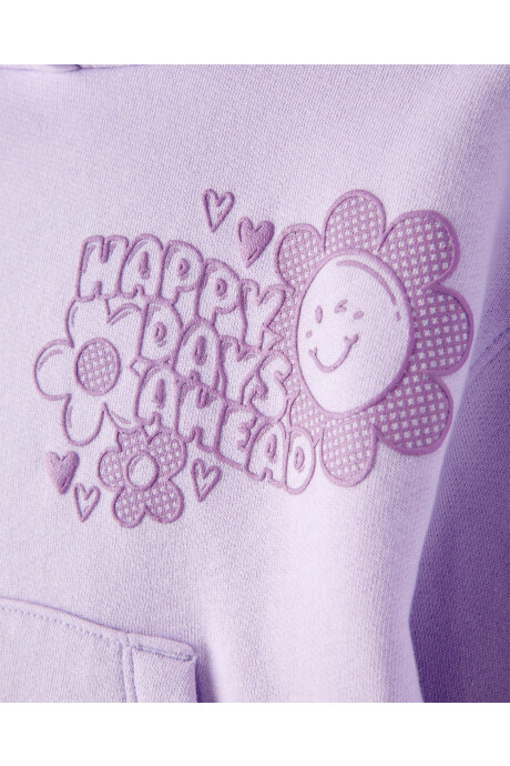 Set dos piezas de algodón, pantalón y canguro, púrpura Sin color