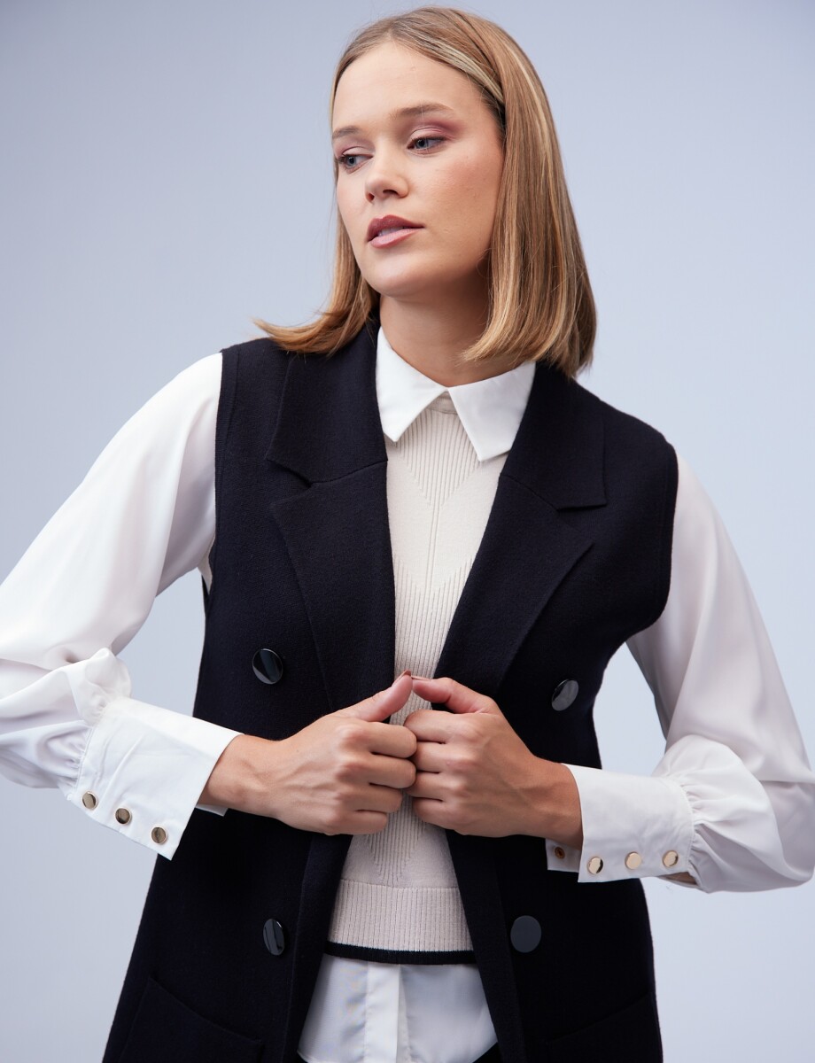 Chaleco Botones - Negro 