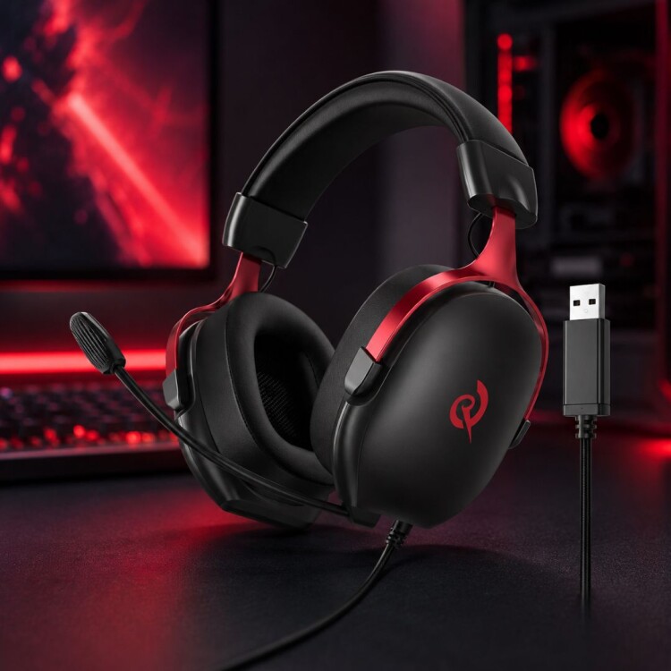 AURICULAR GAMING QCY VN200 PRO USB NEGRO AURICULAR GAMING QCY VN200 PRO USB NEGRO