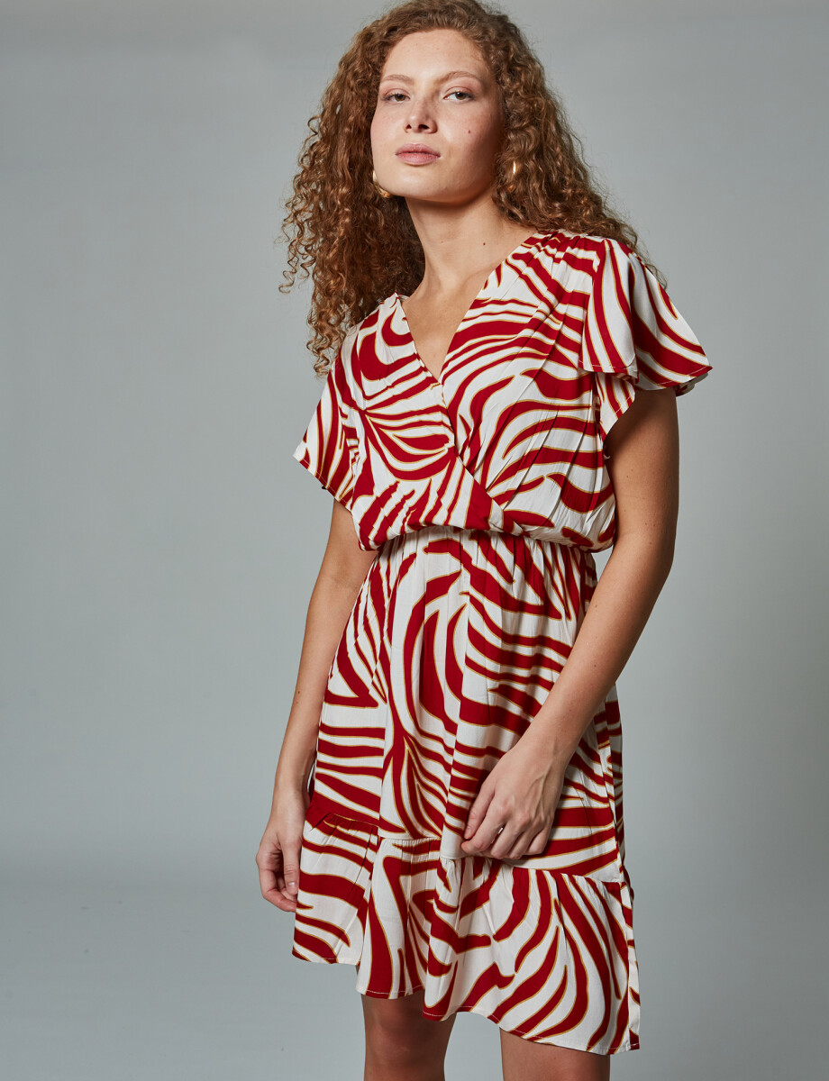 Vestido estampado ladrillo