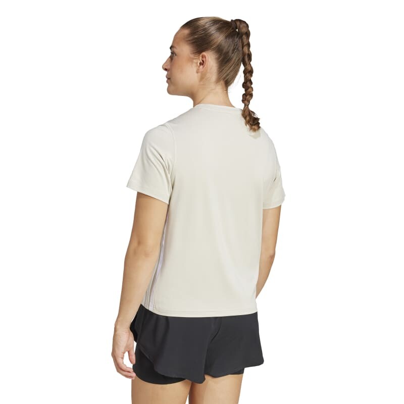 Remera Adidas Train Essentials 3 Rayas Beige