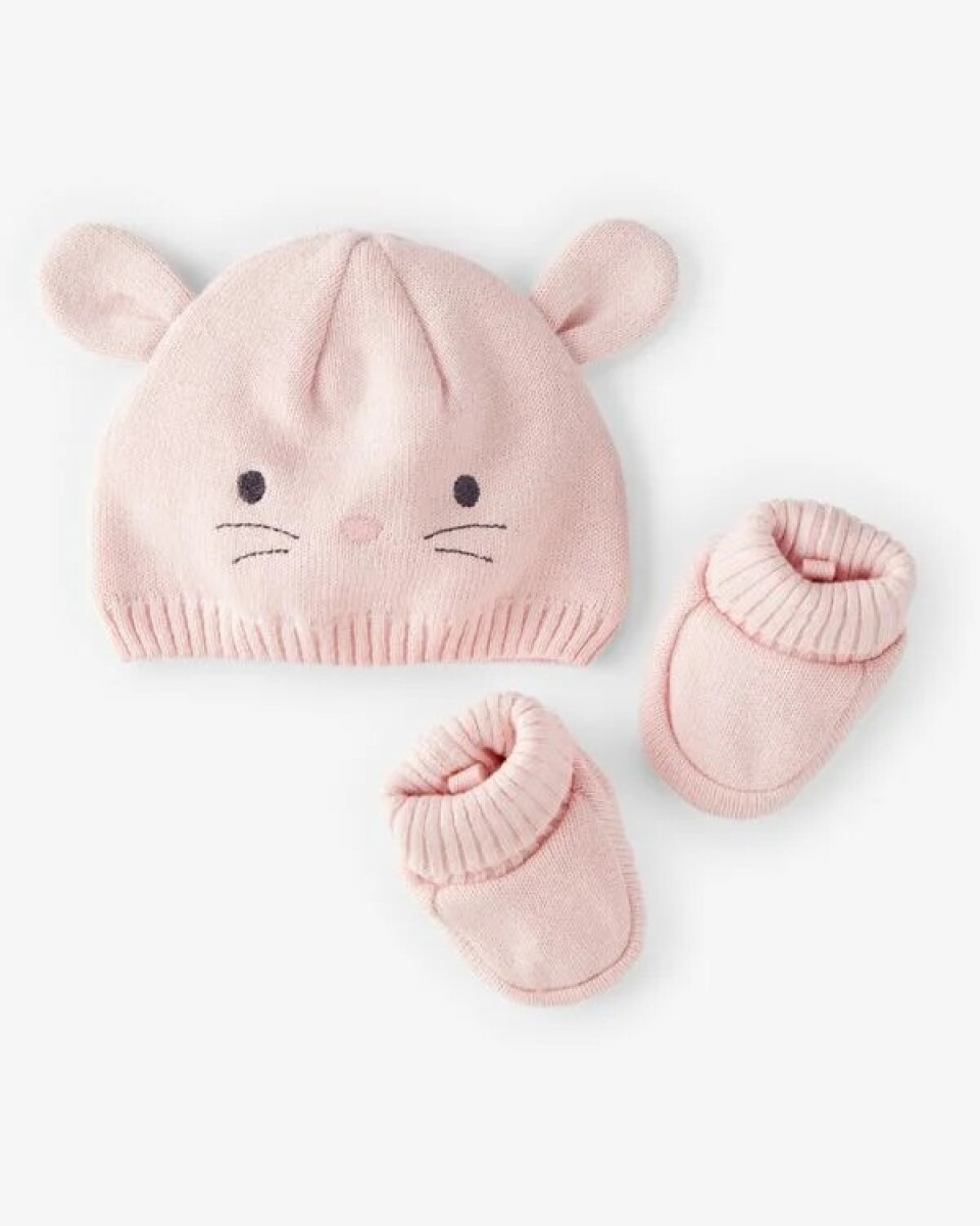 Set Gorro y escarpines de algodón carters - rosa 