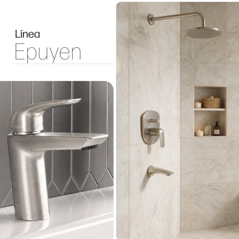 JUEGO DE GRIFERIA FV EPUYEN BRUSHED NICKEL GRIS-BRUSHED NICKEL
