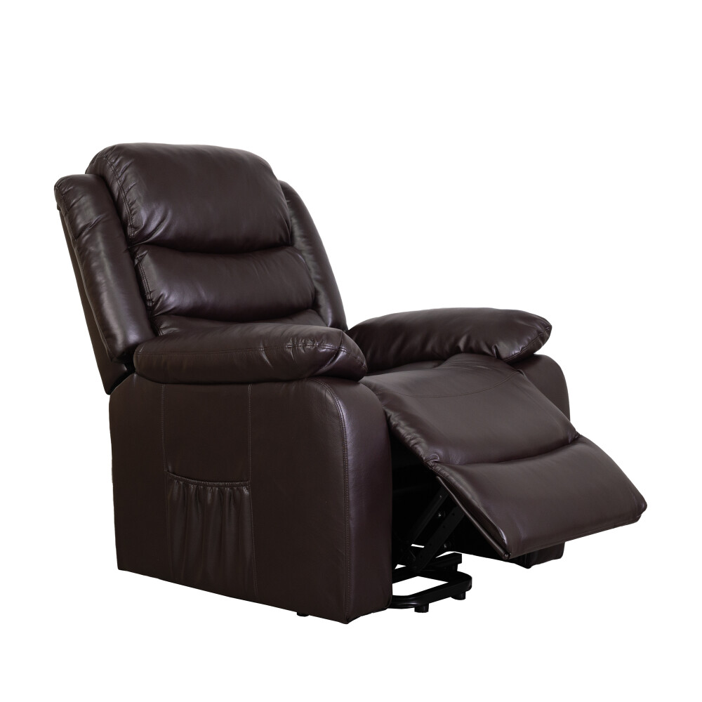 RECLINER C/LIFT 1 CUERPO SIMIL-CUERO MARRON DUBLO