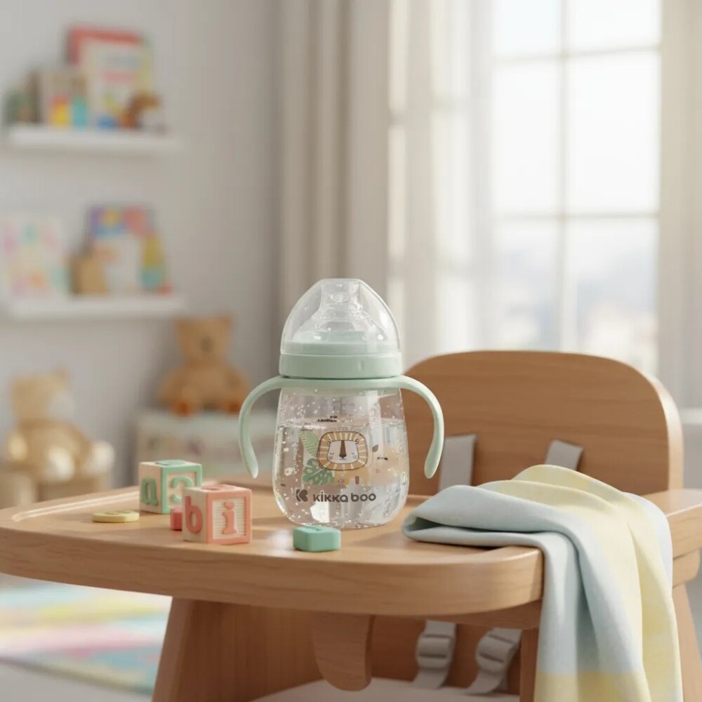 Vaso KIKKABOO 6m+ boquilla silicona verde