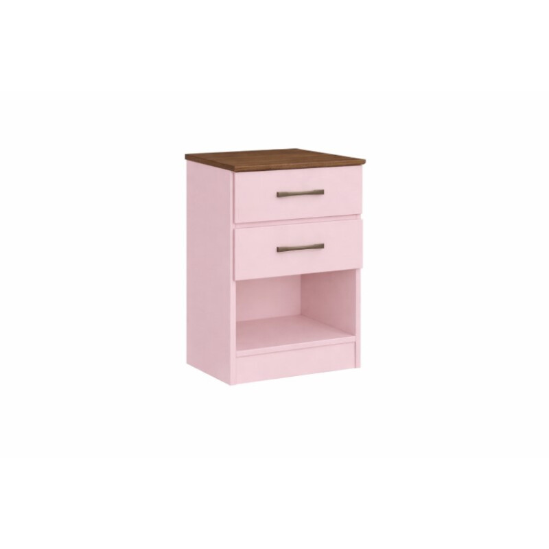 Mesa de luz Aurora 2 Cajones color ANGELIN color BLUSH