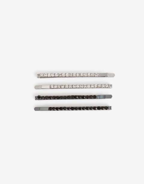 Horquillas con Accesorios Strass Set De 4 Bobby Pins De Strass. - Combinacion Bicolor