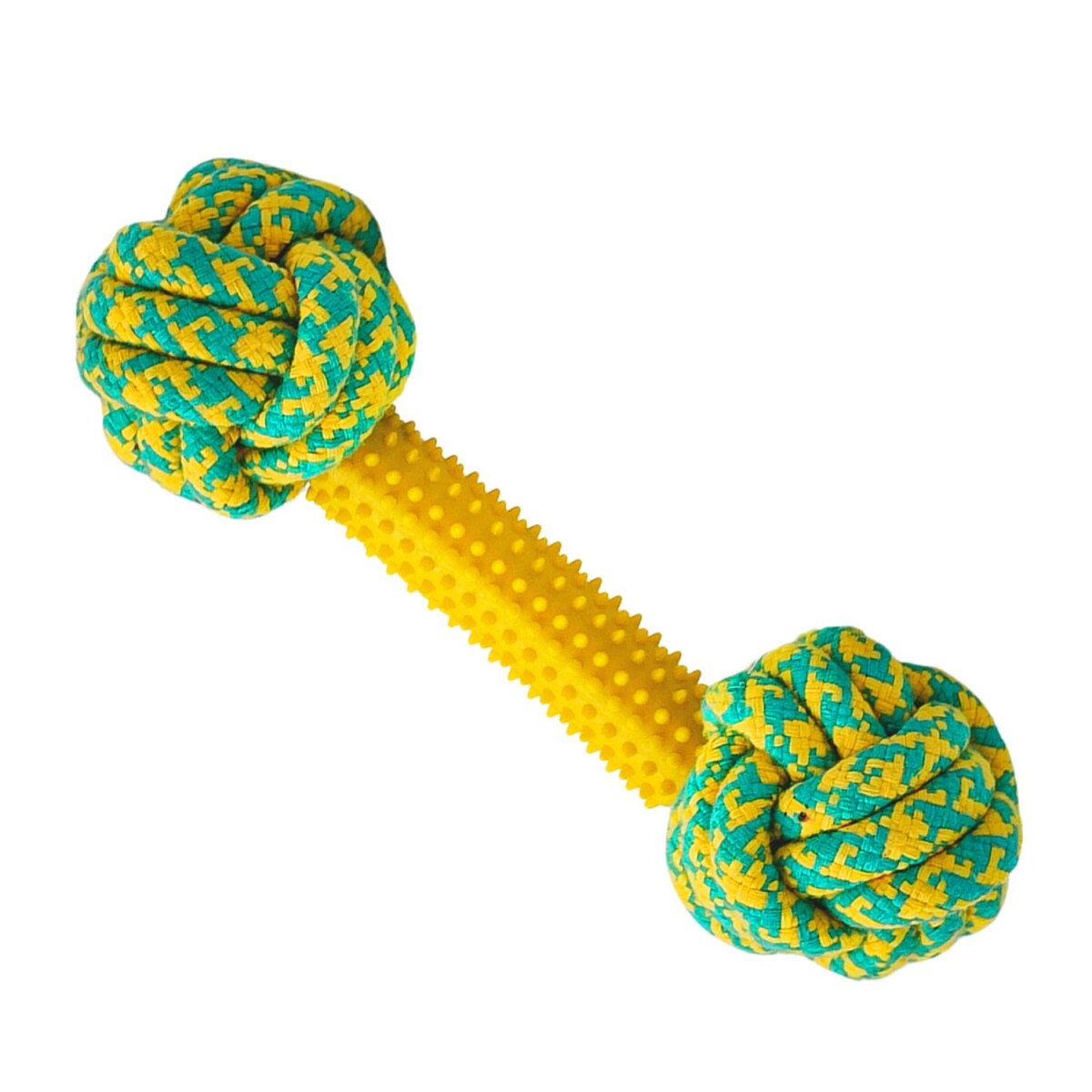 Juguete Perro Masticable Cuerda Soga Nudos Dental 22Cm - Variante Color Amarillo 