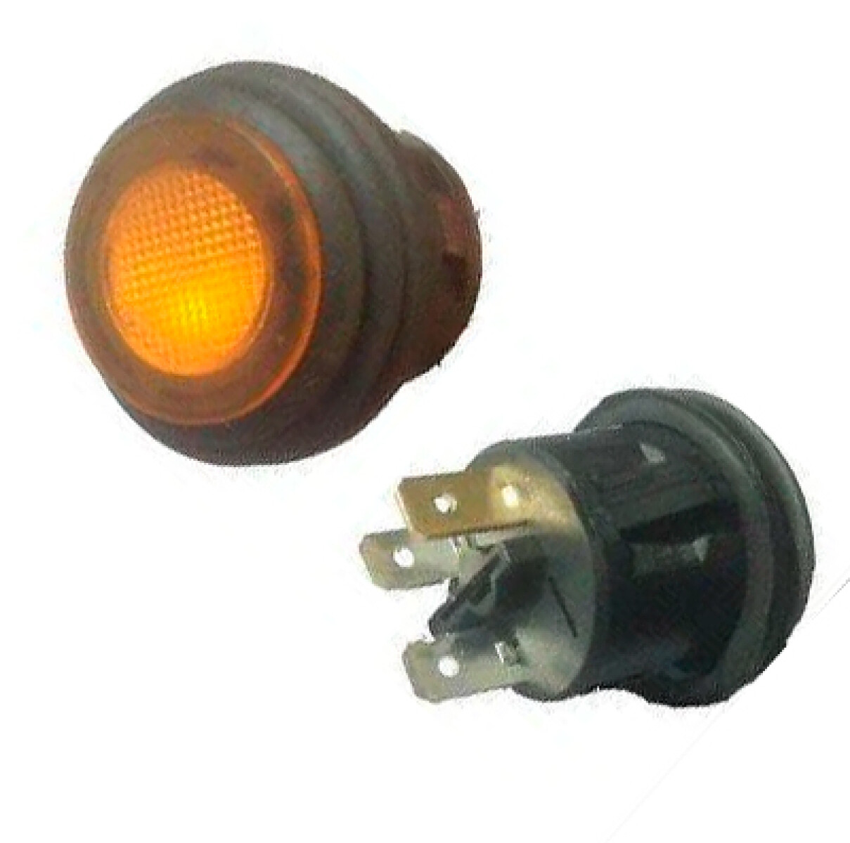 LLAVE BOTON TABLERO - ON/OFF USO EXTERIOR 20MM AMBAR - 
