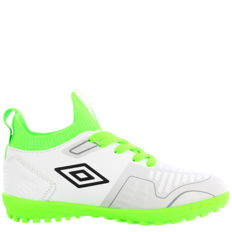 Championes de Hombre Umbro Futbol 5 Flash TF Blanco - Verde - Negro