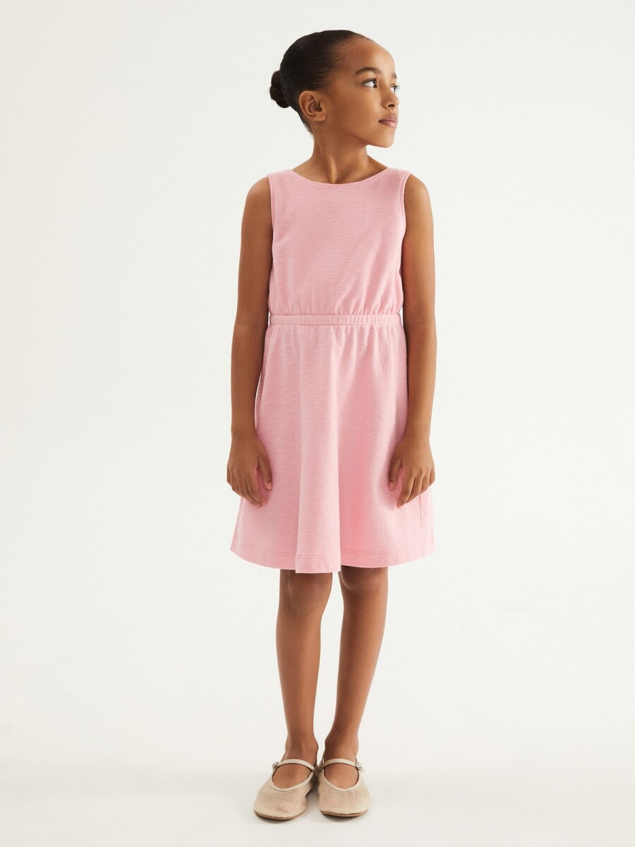 VESTIDO INFANTIL CON TEXTURA - ROSADO 