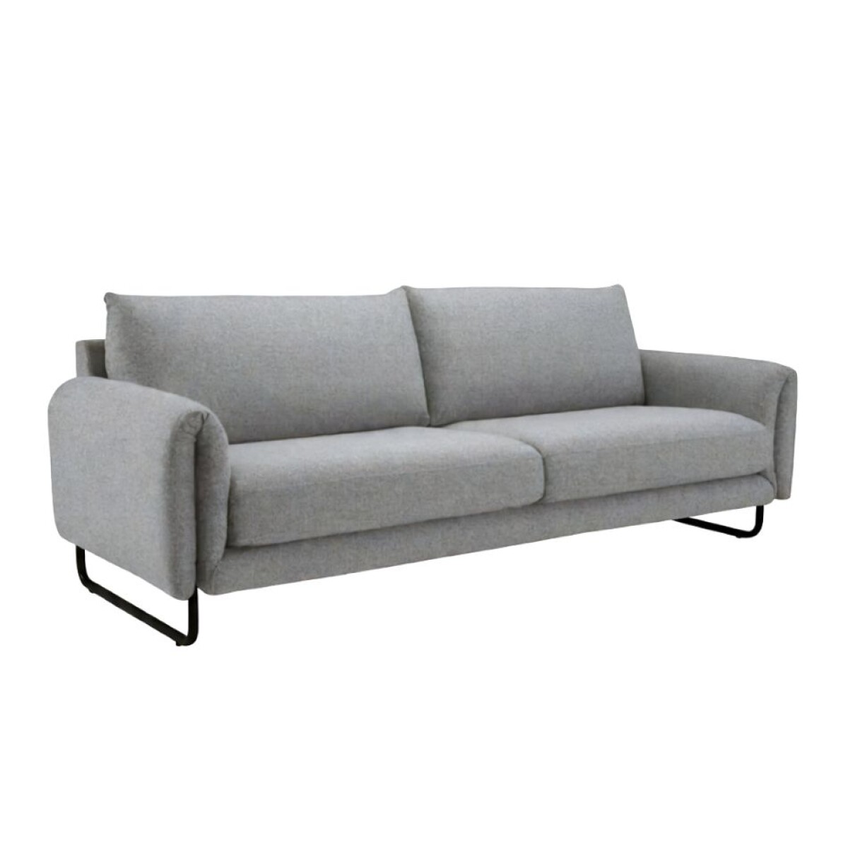 SOFA 2,5 CUERPOS - TELA TRAMADA GRIS CLARO - METAL GRAFITO 