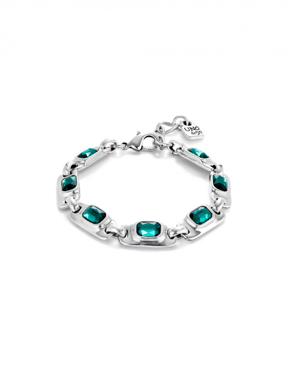 PULSERA CON BAÑO DE PLATA DE LEY CON CRISTALES VERDES - Pulsera 