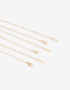 Pulseras Flexibles Sets Perla Set De Pulseras Con Charm Floral - Dorado