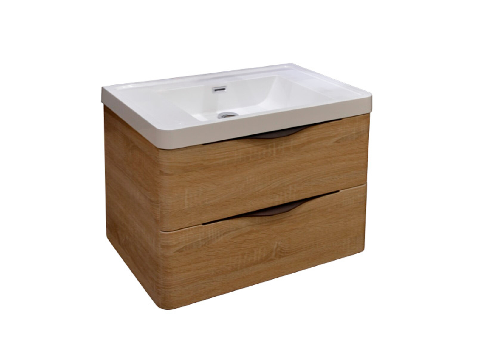 Mueble De Baño Roble Claro Mueble: 80X48X45Cm Lavamanos: 90X48X14 