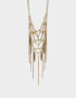 Collares Largos Metal Collar Largo Con Malla De Cadenas - Combinacion Bicolor
