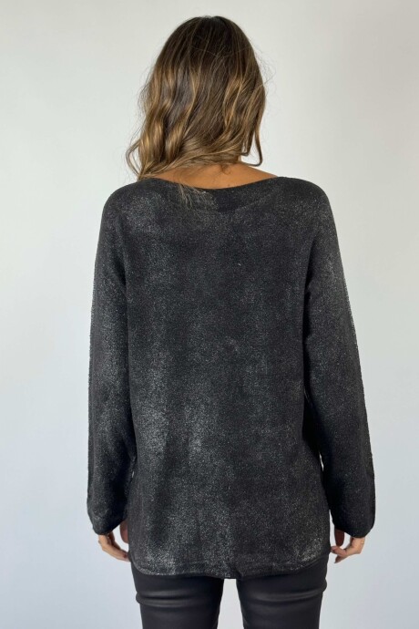 SWEATER CINZIA PLATEADO - NEGRO