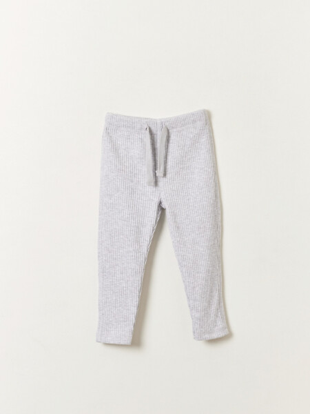 Calza rib Gris Melange