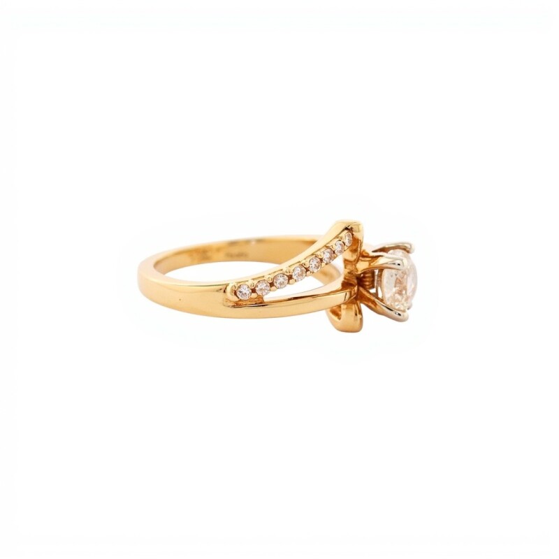 Anillo-Oro bajo-Piedra zirconia-AN8017 conpiedra