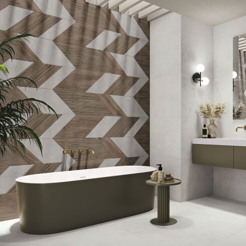 PORCELANATO 60X120CM MADERA VILLAGE SOFT BLANC RECTIFICADO GAMAS DE MARRON