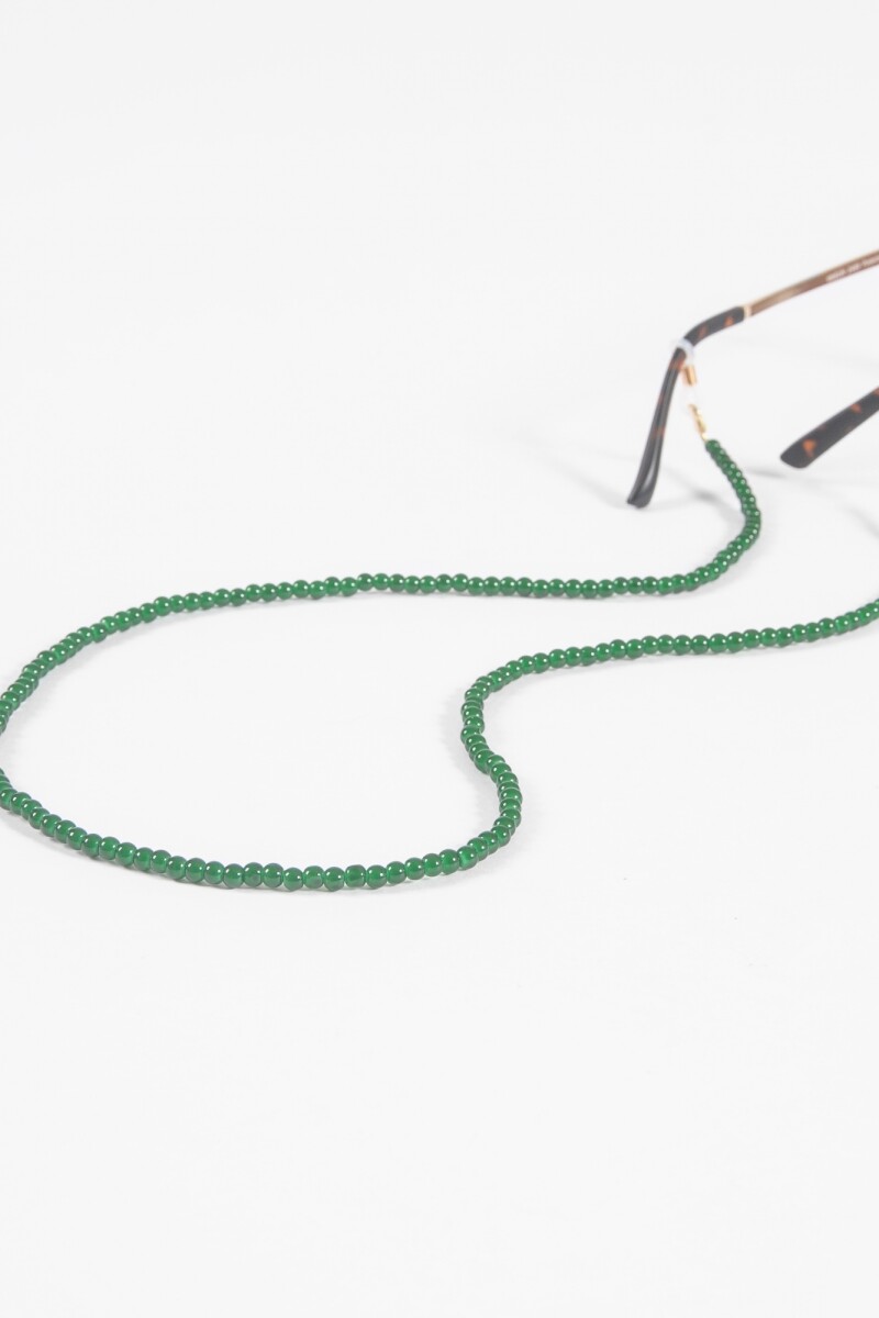 Correa de lentes borlas vidrio verde