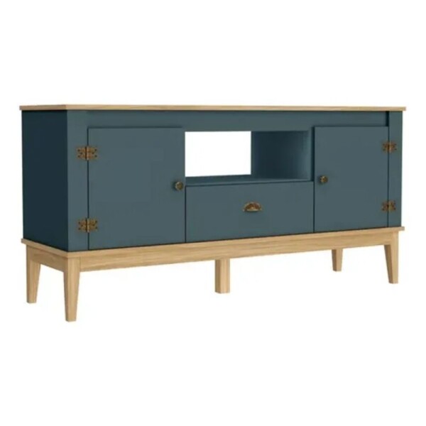 RACK PARA TV LINEA COLONIAL - MIEL/AZUL PETROLEO RACK PARA TV LINEA COLONIAL - MIEL/AZUL PETROLEO