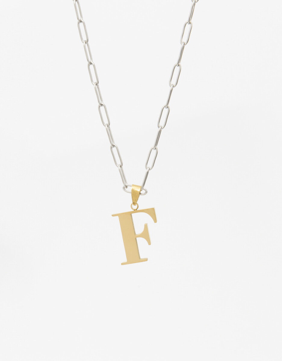 Cadena De Acero Inicial Letra "f" 