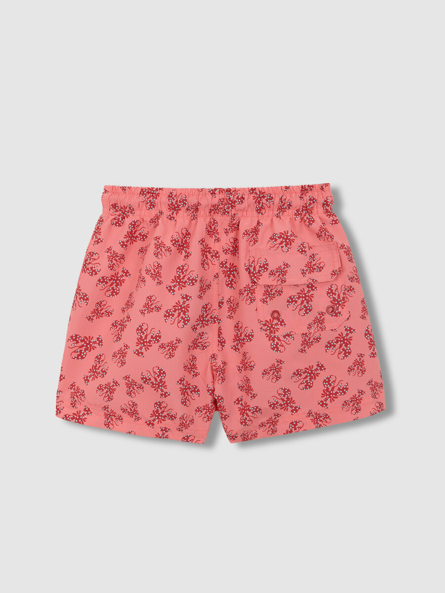 Bañador Estampado Langosta Rosa