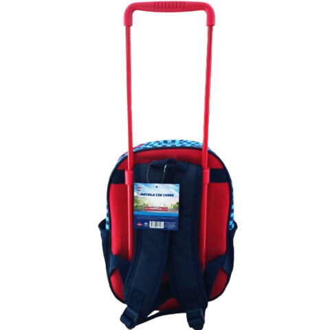 Mochila Infantil Paw Patrol 3d Con Carro 30 Cm CELESTE