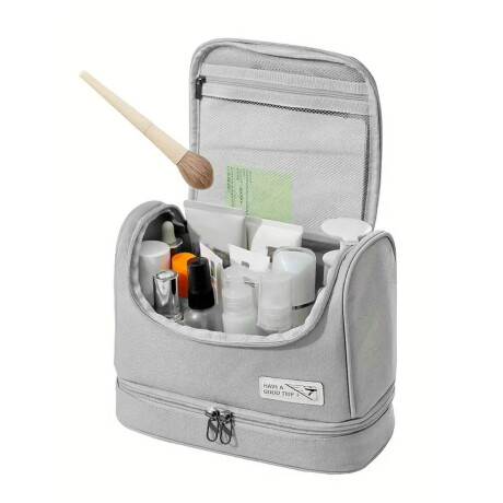 Neceser Organizador Portable de Viaje p/Maquillaje Cosmética Gris