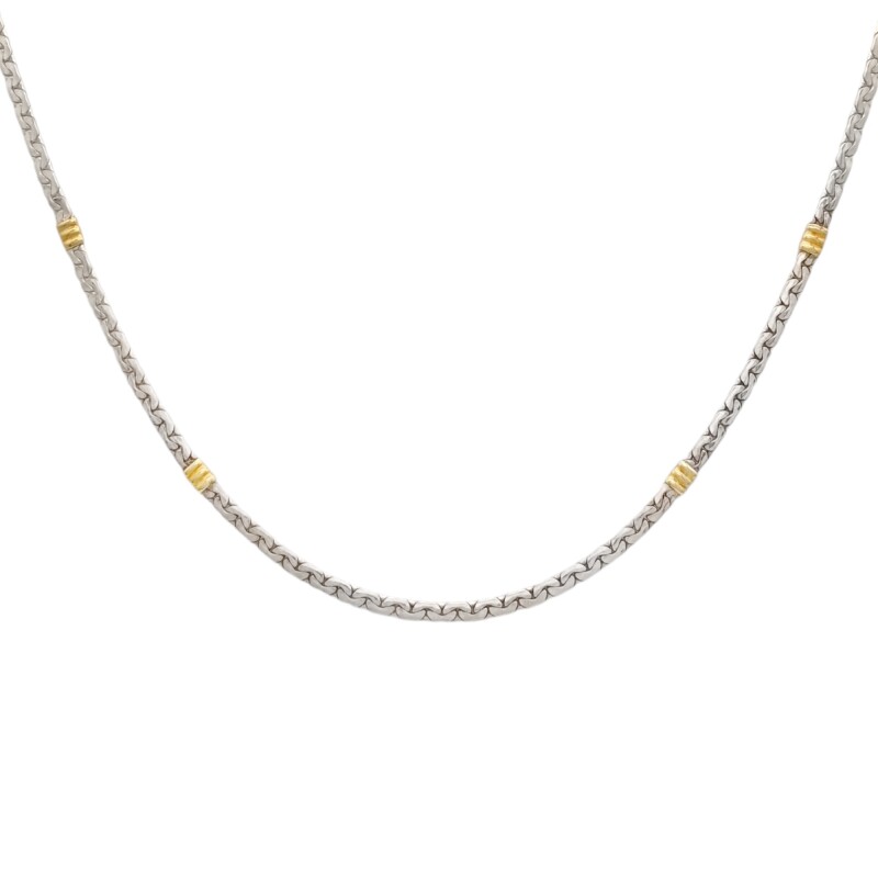 Cadena Tejido Plano-Plata y Oro-CD5015 sinpiedra