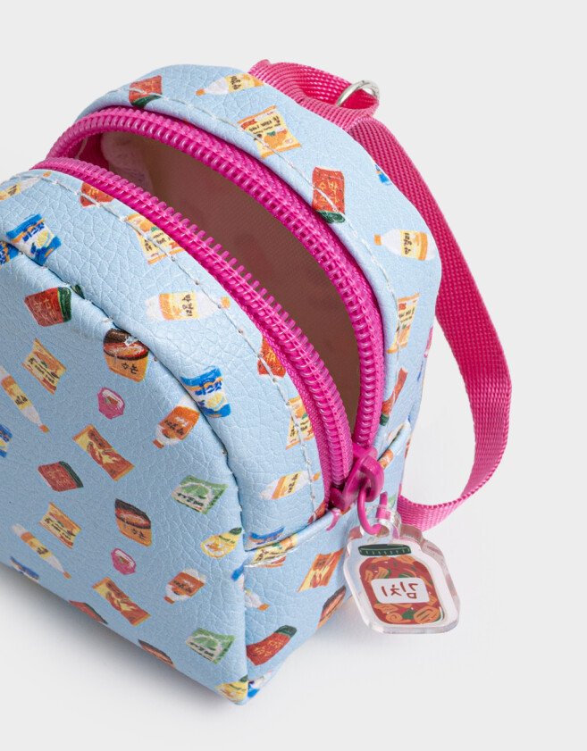 Llavero PU Llavero & Charm Mochila Korean Food - Azul Celeste