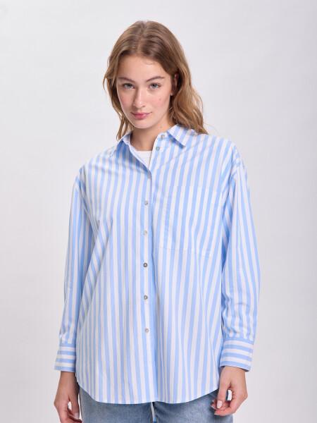 Camisa rayada Blanco