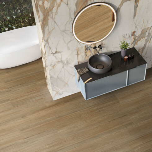 PORCELANATO PARA PISO Y PARED 23.3X120 MADERADO MATE PALO ROSA GAMAS DE MARRON