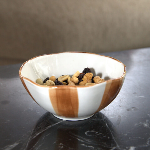 Bowl de cerámica rayas marrón