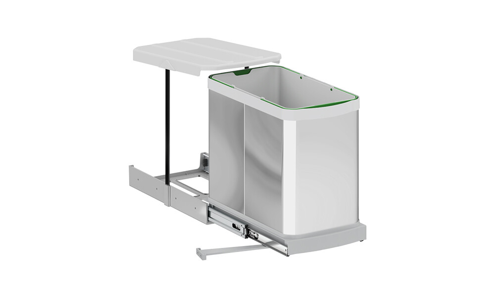 Cubo de basura extraible acero inox 24 lts S-2572-G Cubo De Basura Extraible Acero Inox 24 Lts S-2572-g