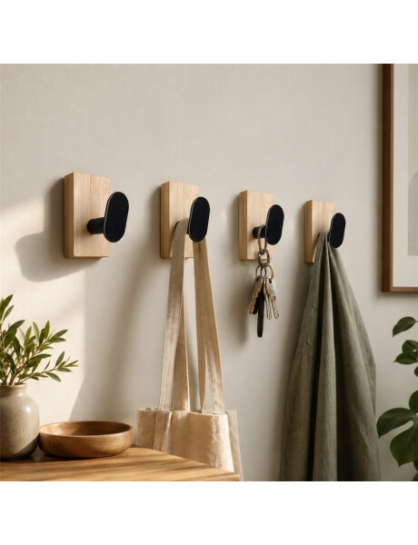 SET X4 PERCHEROS DE PARED CUAD. ADHESIVOS NAT/NEG SET X4 PERCHEROS DE PARED CUAD. ADHESIVOS NAT/NEG