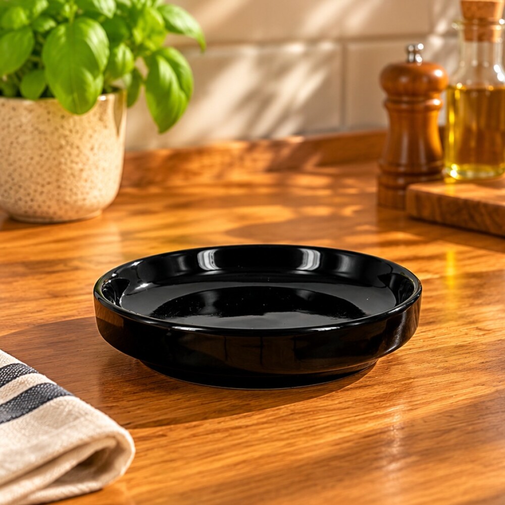 Plato negro 9.5x 2 cms Plato negro 9.5x 2 cms