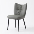 Silla De Comedor Ecocuero Super Acolchonada Gris